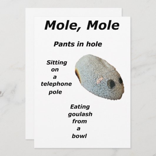 Mol, Mole Poster Feestdagenkaart (Voorkant / Achterkant)
