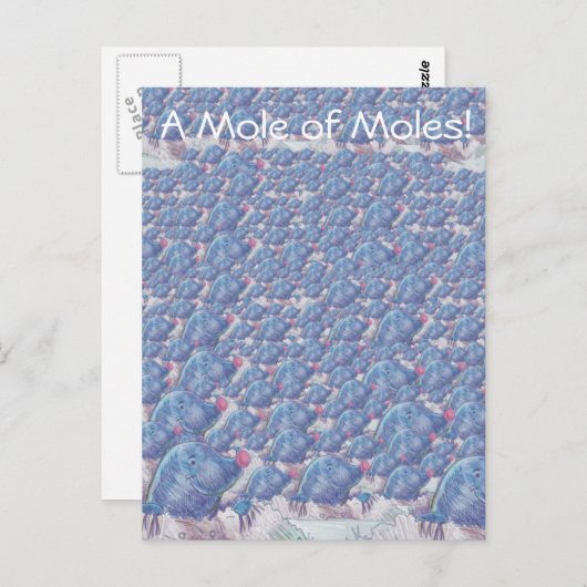 Mol van Moles Cartoon Avogadro Constant Briefkaart (Voorkant / Achterkant)