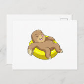 Mol zwemt met reddingsboei briefkaart (Voorkant / Achterkant)