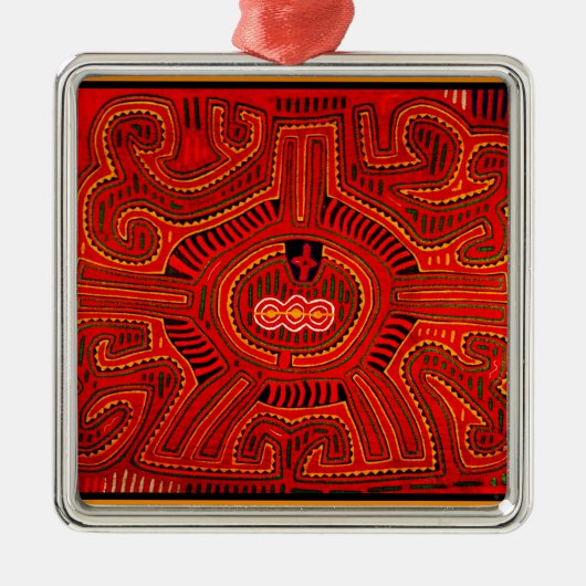 Mola Design door San Blas Indians Metalen Ornament (Voorkant)