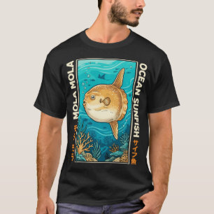Mola Mola Oceaan Zonvis Illustratie Met Retro Ja T-shirt