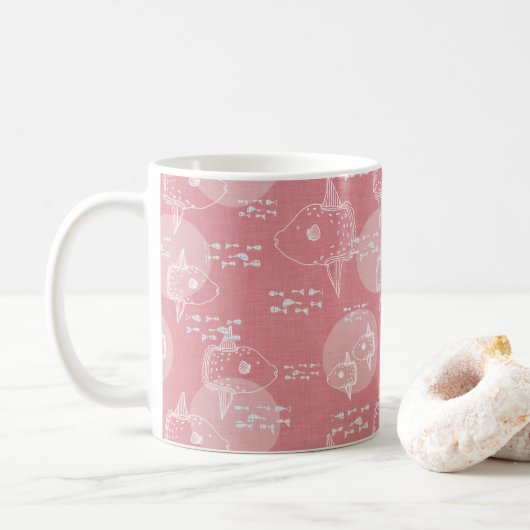 Mola Mola Pink-Ocean-sunfish Koffiemok (Met donut)