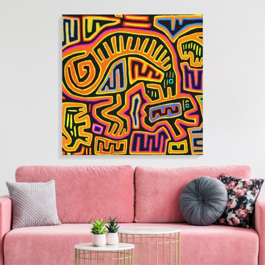 Mola Shaman Peyote Vision Canvas Afdruk (Insitu (Woonkamer))