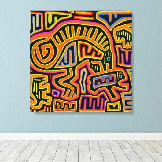 Mola Shaman Peyote Vision Canvas Afdruk (Insitu (Houten vloer))