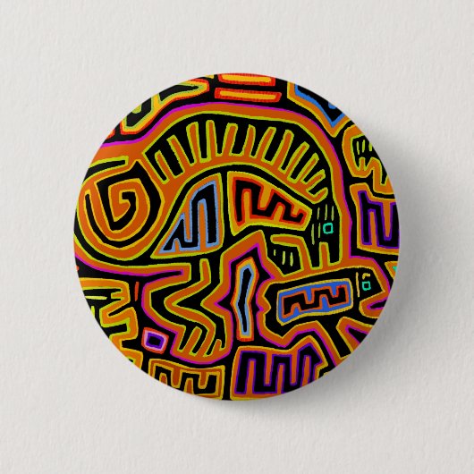 Mola Shaman Peyote Vision Ronde Button 5,7 Cm (Voorkant)