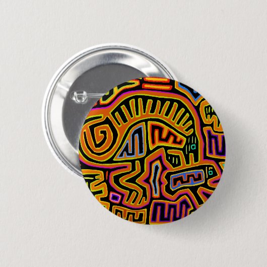 Mola Shaman Peyote Vision Ronde Button 5,7 Cm (Voorkant /achterkant)