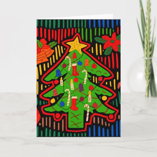 Mola van kerstboom van San Blas-eiland Kaart (Voorkant)