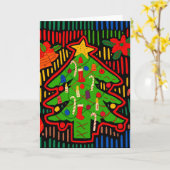 Mola van kerstboom van San Blas-eiland Kaart (Gele Bloem)