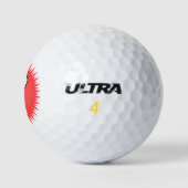 Molaar onlangs getrokken op een rode sterbarst golfballen (Logo)