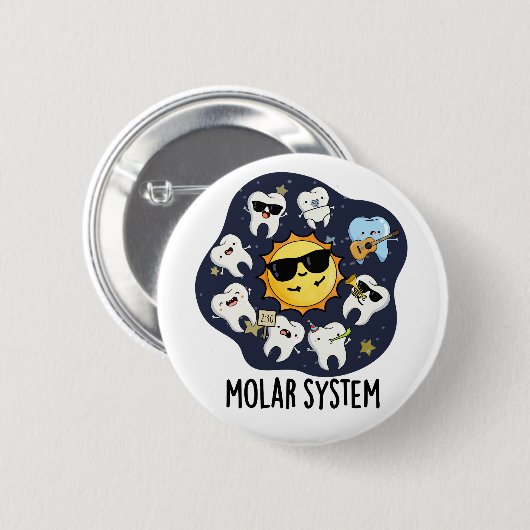 Molair systeem Grappige Dental Astronomy woordspel Ronde Button 5,7 Cm (Voorkant /achterkant)