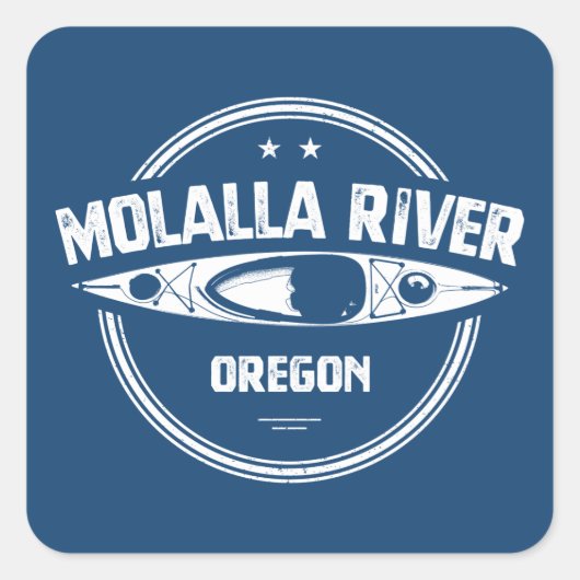 Molalla, Oregon Kayaking Vierkante Sticker (Voorkant)