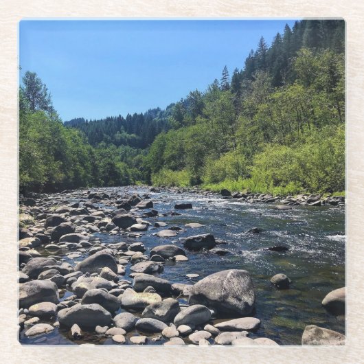 Molalla Rivier, OR Glazen Onderzetter (Voorkant)