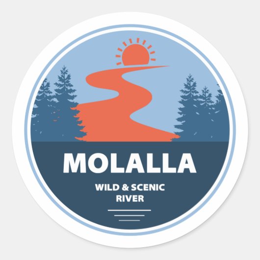 Molalla Wild en Schilderachtig rivier Ronde Sticker (Voorkant)