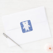 Molar Beer Fun White Animal Cartoon Design Vierkante Sticker (Envelop)