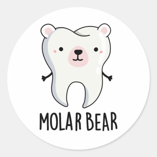 Molar Beer Funny Tooth Pun Ronde Sticker (Voorkant)