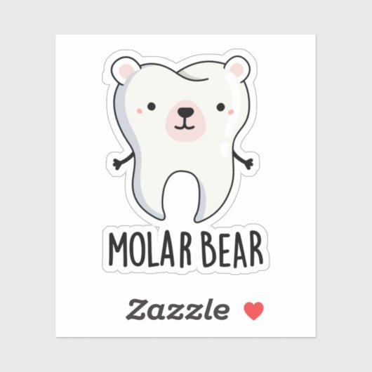 Molar Beer Funny Tooth Pun Sticker (Vel)