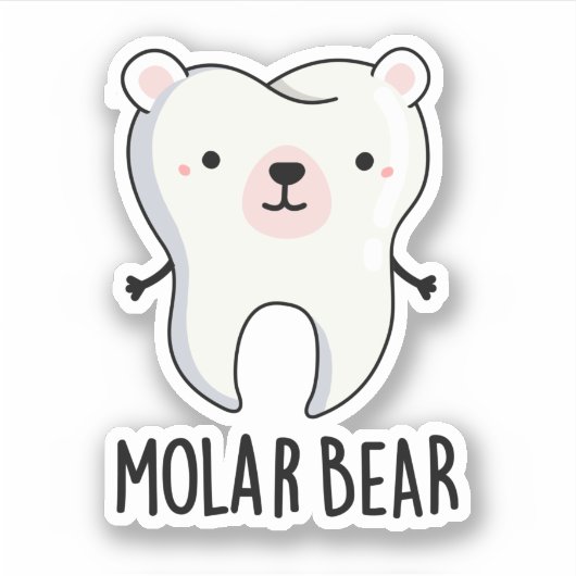 Molar Beer Funny Tooth Pun Sticker (Voorkant)
