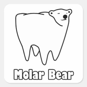 Molar Beer Polar Tooth Beer Vierkante Sticker