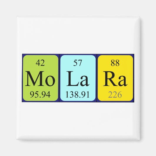 Molara periodiek table name magnet (Voorkant)