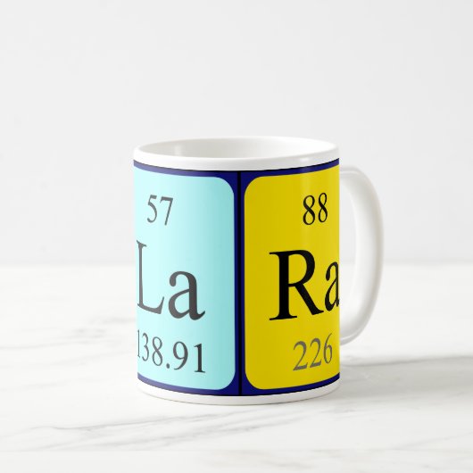 Molara periodieke tabelnaam mok (Voorkant rechts)