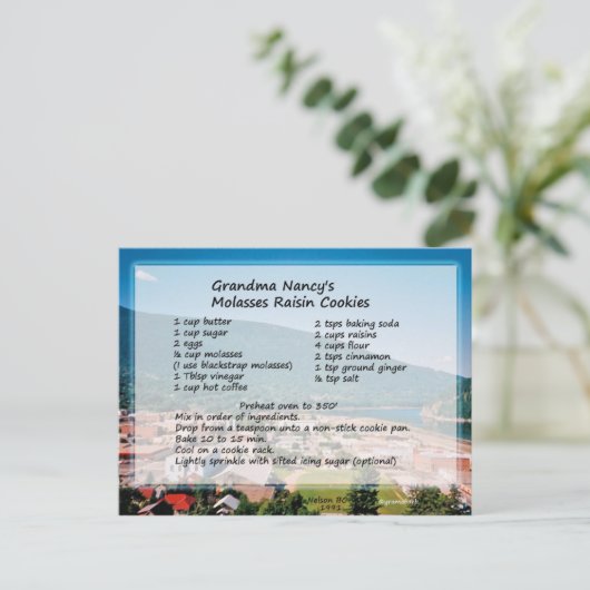Molasse Raisin Cookie Recipe Briefkaart (Staand voorkant)