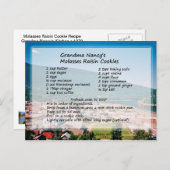Molasse Raisin Cookie Recipe Briefkaart (Voorkant / Achterkant)