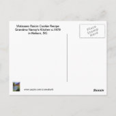 Molasse Raisin Cookie Recipe Briefkaart (Achterkant)