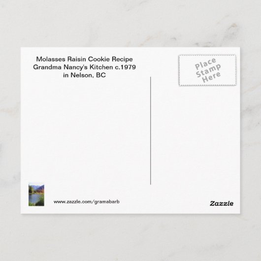 Molasse Raisin Cookie Recipe Briefkaart (Achterkant)