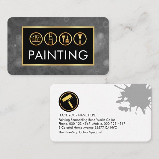 Mold Dirty Plaster Paint Walls Painter  Visitekaartje (Voorkant / Achterkant)