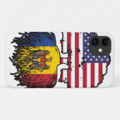 Moldava Moldavan American USA United States Flag Case-Mate iPhone Case (Achterkant (horizontaal))