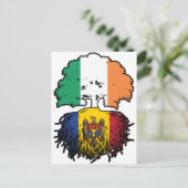 Moldava Moldavan Irish Ireland Tree Roots Flag Briefkaart (Staand voorkant)