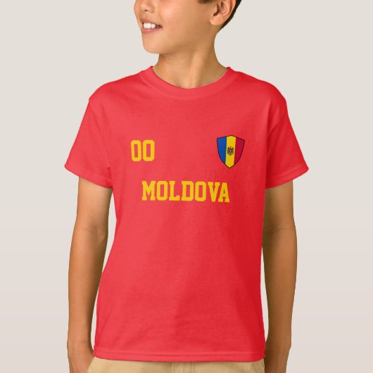 Moldavië Aangepaste naam & nummer Football Kinder  T-shirt (Voorkant)