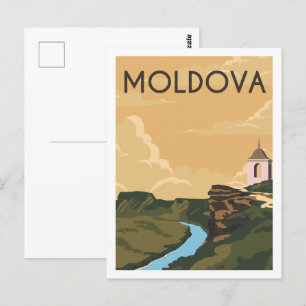 Moldavië Beroemde Reisplaats Illustratie Briefkaart