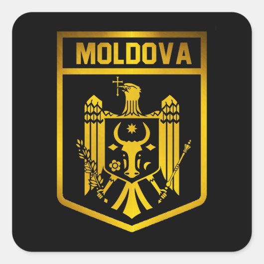 Moldavië Emblem Vierkante Sticker (Voorkant)