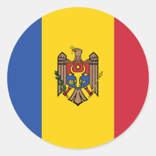Moldavië Flag Classic Ronde Sticker
