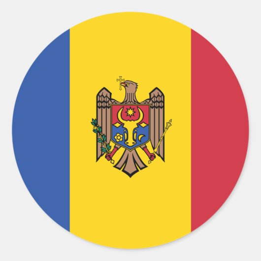 Moldavië Flag Classic Ronde Sticker (Voorkant)