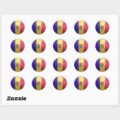 Moldavië Glossy Circle Flag Ronde Sticker (Vel)