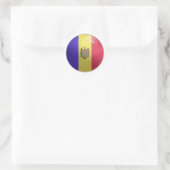 Moldavië Glossy Circle Flag Ronde Sticker (Tas)