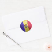 Moldavië Glossy Circle Flag Ronde Sticker (Envelop)