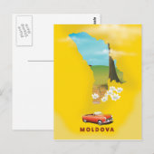 Moldavië Kaart geïllustreerde reisposter (Voorkant / Achterkant)