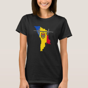 Moldavië - Kaart met de vlag Moldavië T-shirt