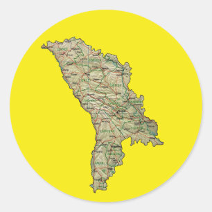 Moldavië Kaart Sticker