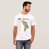 Moldavië-kaart + vlag + titel T-shirt (Voorkant volledig)