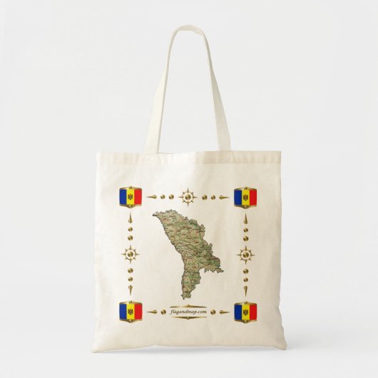 Moldavië-kaart + vlag tote bag (Voorkant)