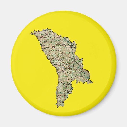 Moldavië Kaartmagneet Magneet (Voorkant)