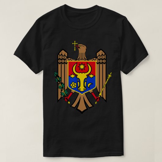 Moldavië Kat van het T-shirt van wapens Vlag Molda (Design voorkant)