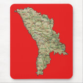 Moldavië Map Mousepad Muismat (Voorkant)