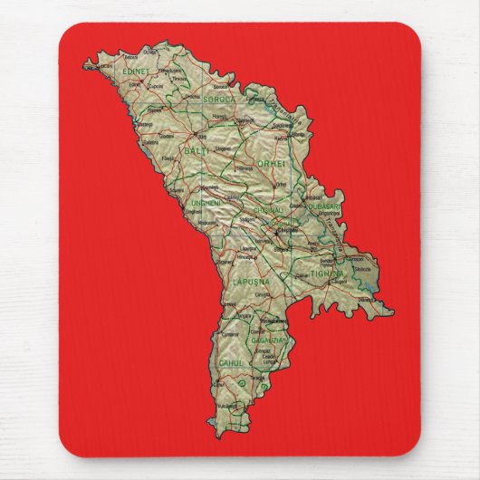 Moldavië Map Mousepad Muismat (Voorkant)
