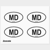 Moldavië "MD" Ovale Sticker (Vel)