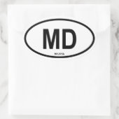 Moldavië "MD" Ovale Sticker (Tas)